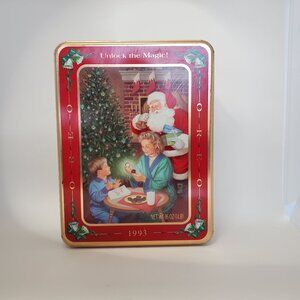 Vintage Oreo Cookies Tin Unlock The Magic 1993 Christmas Holiday Collectible